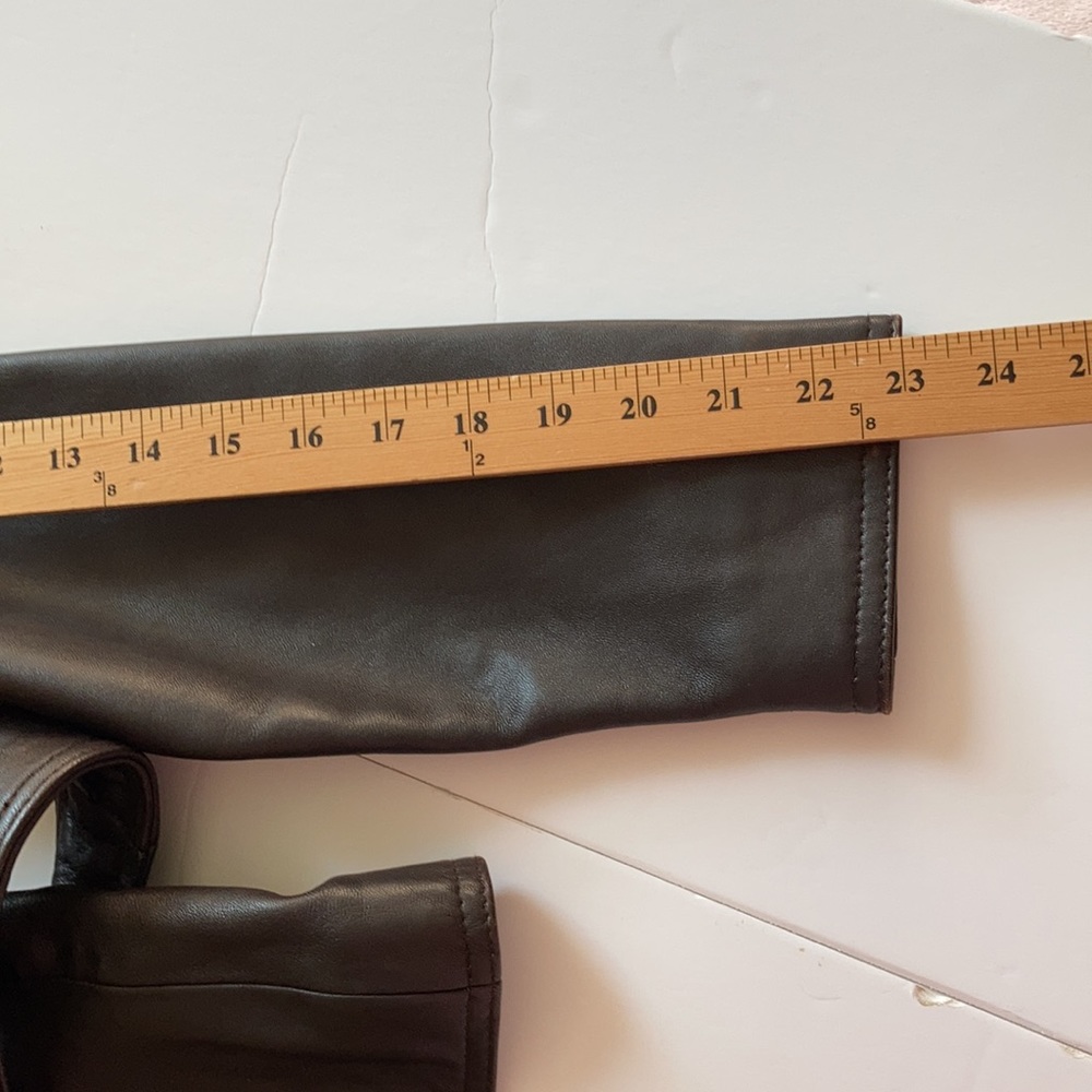 Chocolate Brown Leather Belted Jacket - Picture 11 of 16
